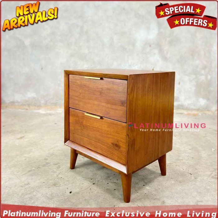 nakas minimalis jati laci 2 bedside jati nakas laci
