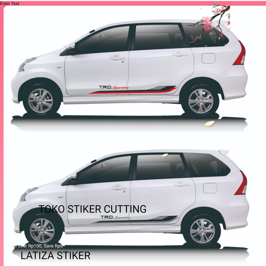 CUTTING STICKER MOBIL Stiker Mobil Avanza Trd Putih Silver Keren 2012 Sticker Body Samping Xenia Vel