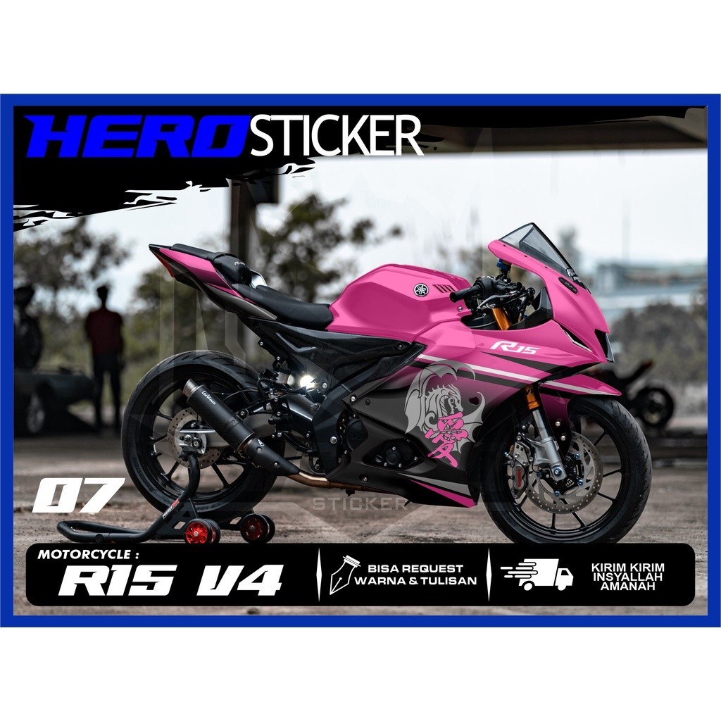 Sticker Decal Yamaha R15 V4, Sticker Decal R15 V4 Variasi DRAGON R15 V4. Custom 07A
