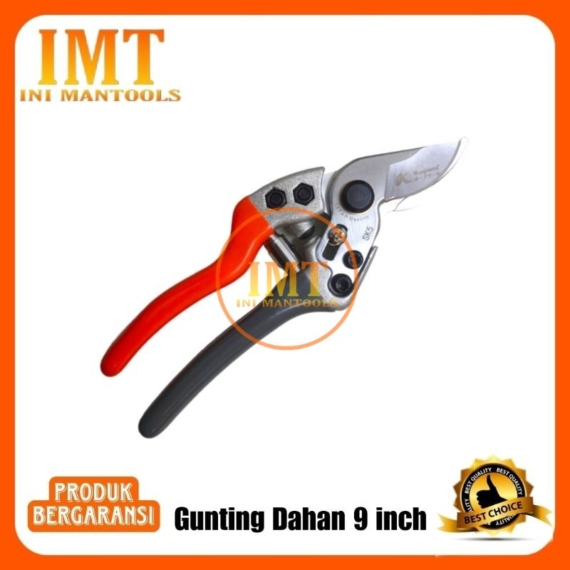 Ay00 Kapusi Gunting Dahan Elite Gemuk Orange Abu Gagang Karet SK-5 9 Inch K-8651