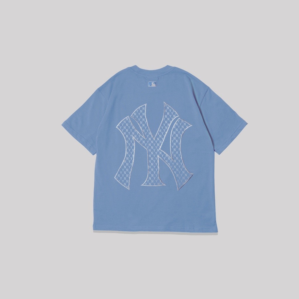 M7B NY Back Monogram Logo T-Shirt Blue Original Cotton High Quality Unisex T-shirt