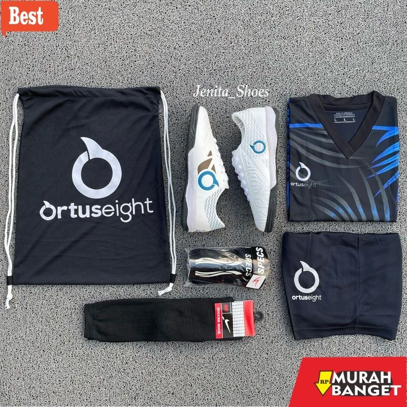 Sepatu Futsal Kekinian Paket komplit 5 Sepatu Futsal Ortuseight BBS Jogosala Bonus Baju