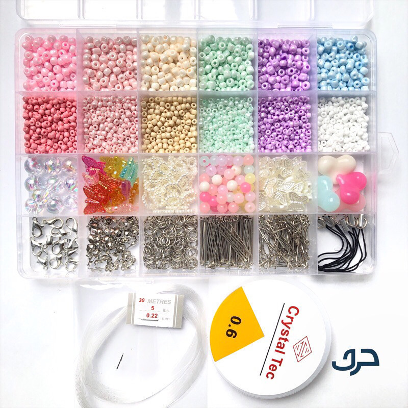 manik shop Frozen Paket Meronce Anak DIY Kit Manik Mote - Cincin Gelang Strap HP Gratis Senar I PAKE
