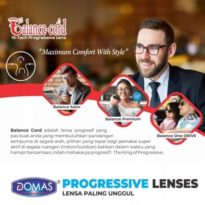 PROGRESIF BALANCE BLUECHROMIC ONEDRIVE BLUEGARD COATING PROSES RX BY DOMAS