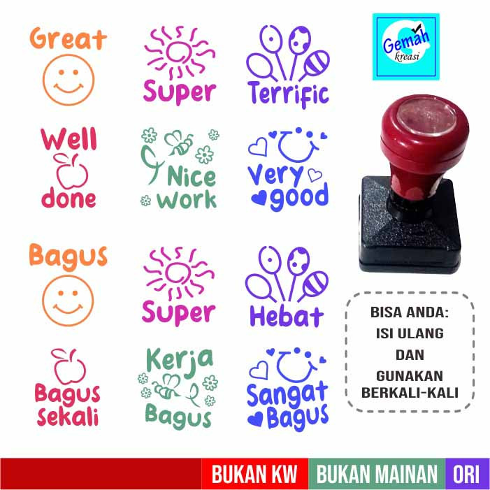 

STEMPEL REWARD PENILAIAN TK/SD/PAUD/ Anak LEBIH SEMANGAT BELAJAR