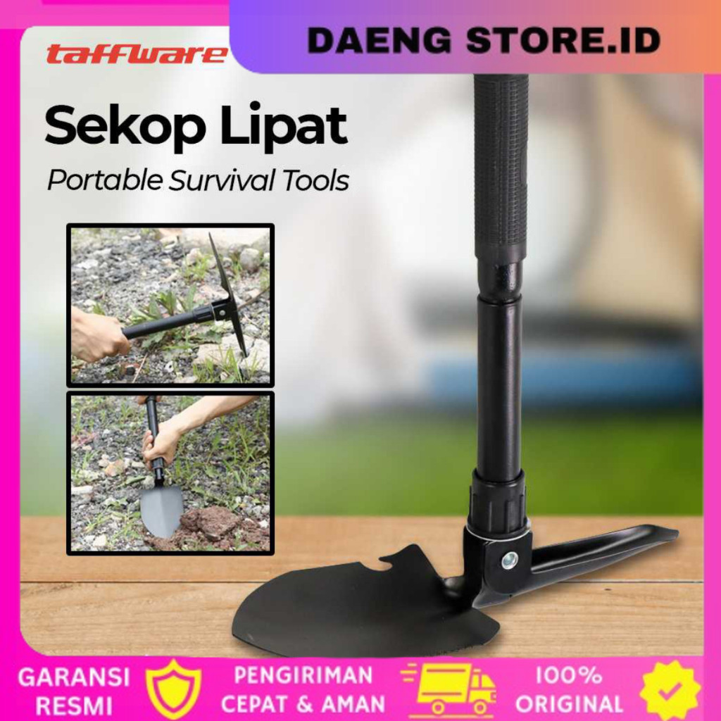Pacul Sekop Lipat Militer Portable Survival Tools Survival Kit Outdoor Camping Army Alat Sekop Skop 