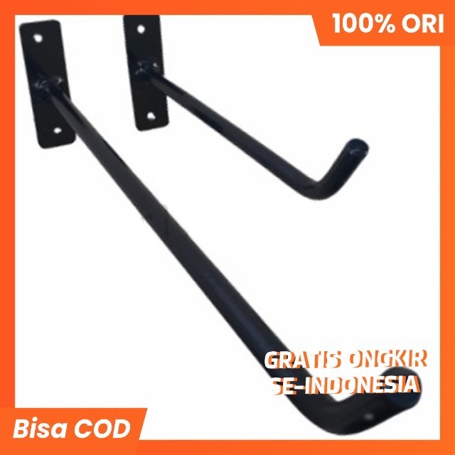 gantungan baju dinding besi serbaguna - Hitam, 30 gantungan baju