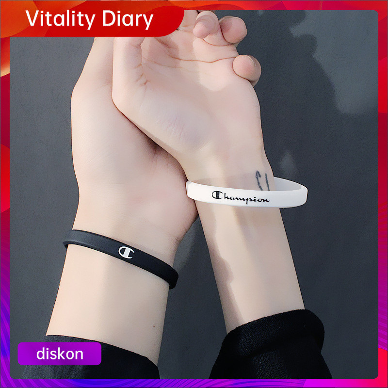 COD Gelang Couple Custom Karet Polos Rubber Wristband Silikon Sederhana Lebar Halus 8mm Cekung Mengi
