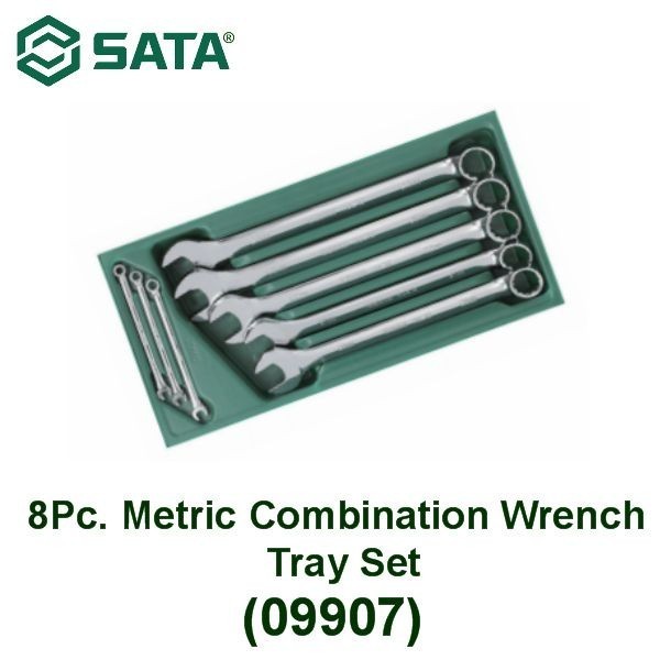 SATA KUNCI RING PAS SET 09907 8PC COMBINATION WRENCH TRAY SET (METRIC) SATA