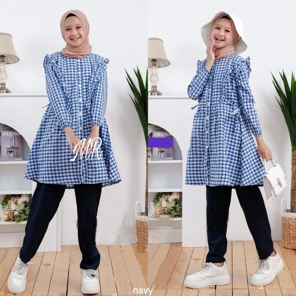 Baju Pesta Setelan Celana Tunik Anak Remaja Perempuan Muslimah Lucu Adem Trand Modern Viral Model Te