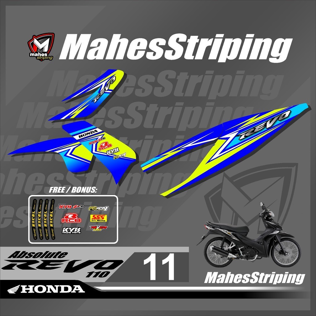Striping Sticker Revo Absolute - Stiker Lis Variasi Revo 2010-2013 Desain Racing Roadrace