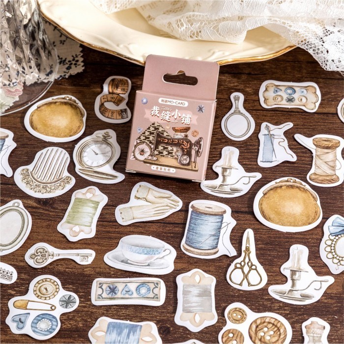 

Isi 46 Lembar Stiker TAILOR'S SHOP Style Scrapbook Journal Stikers DIY