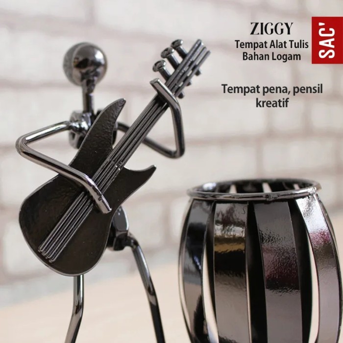 

✨LARIS✨ -ZIGGY Tempat Pen Pena Pulpen Pensil Alat Tulis Kantor Pen Holder Ornament Dekorasi Meja Besi Logam Iron Metal Stationery Organizer Souvenir Suvenir Gift Hadiah Kado - GITAR