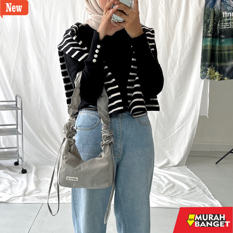Tas Bulan Sabit Wanita Loire Bag Mini Slingbag — LOOKMYBAG.ID | Shoulder Bag | Sling Bag | Tas Kerut