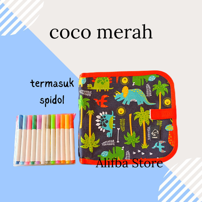 

Mainan Edukasi Anak Perempuan Laki Laki Balita Buku Gambar Bisa Hapus - coco merah