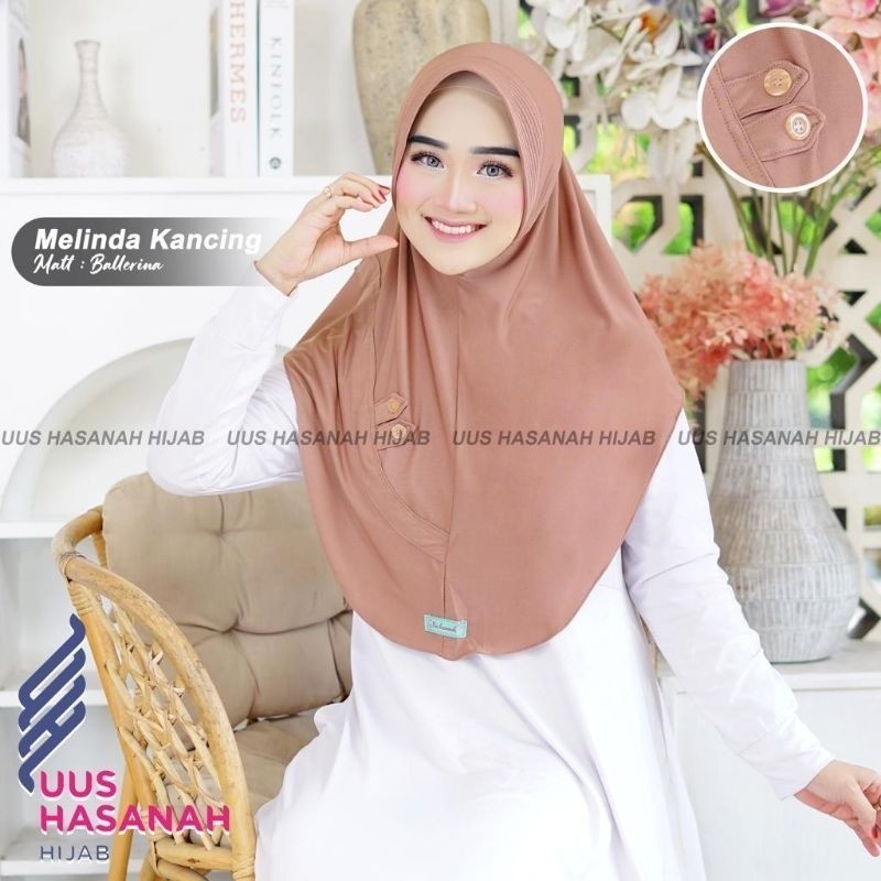 [Uus Hasanah] MELINDA KANCING••hijab instan pet kancing••bergo daily••jilbab instan jersey ballerina