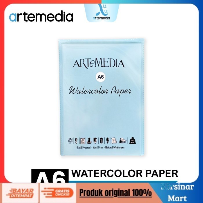 

[KUALITAS TERBAIK] Artemedia Watercolour Paper A6 - Alat Lukis - Kertas Cat Air