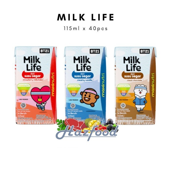 

Milk Life UHT Full Cream Strawberry Classic Chocolate 115 Ml x 40 Pcs