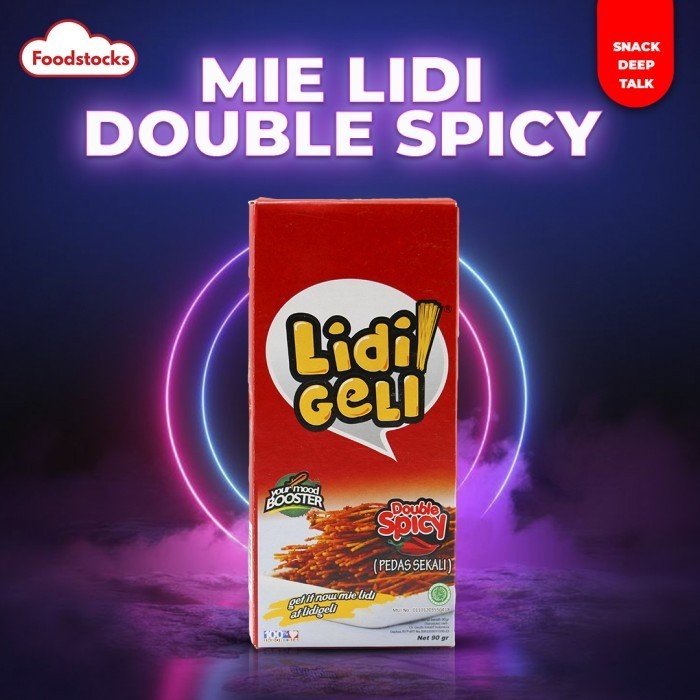 

TERMURAH Mie Lidi Geli Rasa Double Spicy 90gr Snack Kekinian