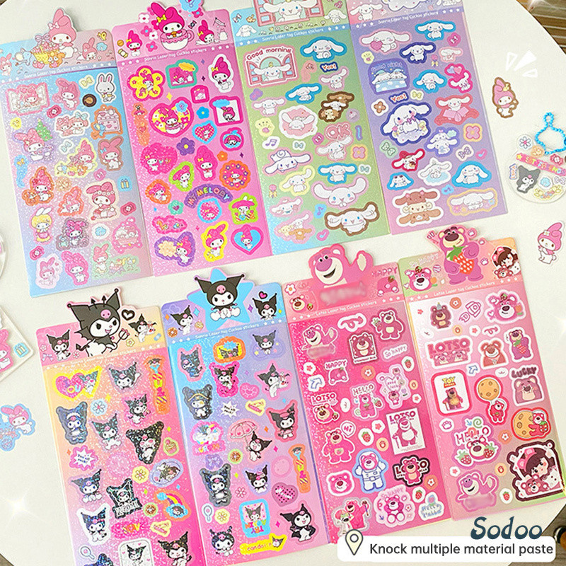 

Stiker Sanrio Gaya Ins Stiker Buku Besar Tangan DIY Anak Stiker Laser Kartun - SO