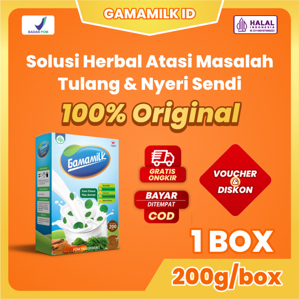 

GAMAMILK ORIGINAL 100% - Rekomendasi Ilmiah Atasi Masalah Nyeri Sendi Tulang, Asam Urat Rematik, Sesak Nafas, Asma, Maag dan Asam Lambung