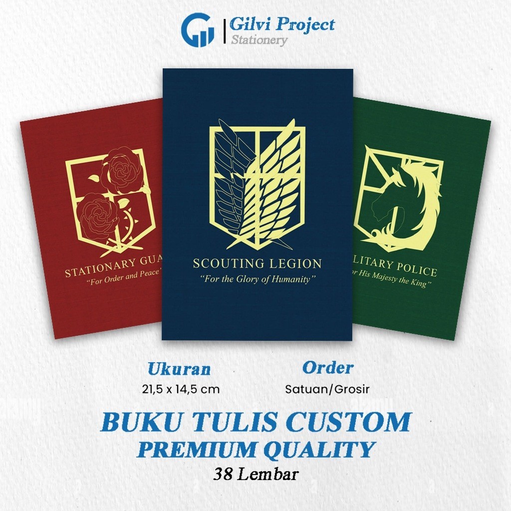 

Buku Tulis Scouting Legion / Buku Tulis Sekolah / Buku Tulis Catatan Notes Agenda Planner Jurnal Notebook Anime