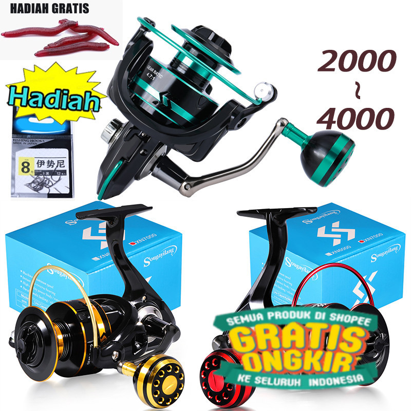 Sougayilang reel pancing 2000/3000/4000 5.1:1Rasio kecepatan rotasi reel power handle reel power han