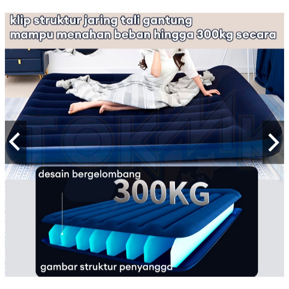 READY Kasur Angin Queen Biru Kasur Tiup Single Twin Paket Kasur Tiup Matras Kemah Indoor Dan Outdoor