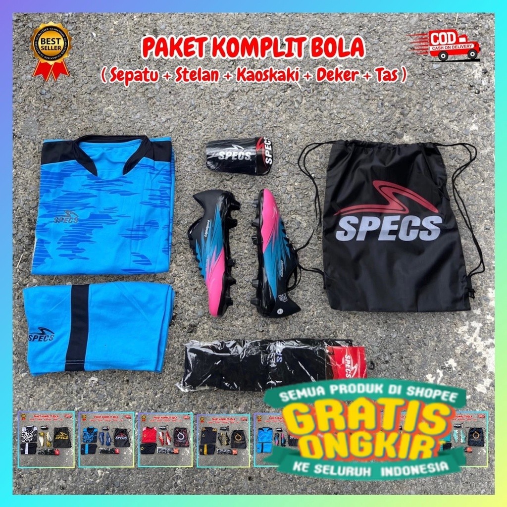 ( PROMO TERMURAH ) PAKET KOMPLIT SEPATU BOLA/ cr7 ronaldo madrid barca