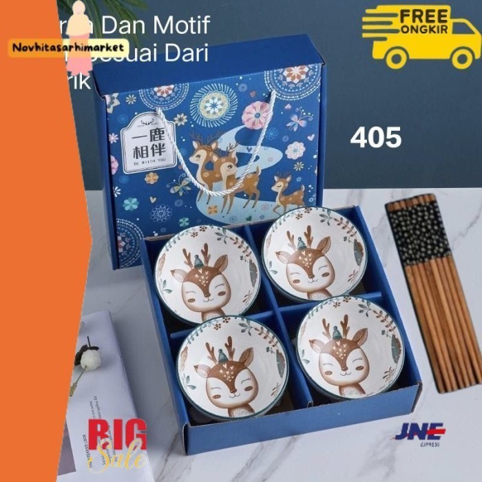 

✨LARIS✨ -PROMO MANGKOK SET SUMPIT NATAL RUSA 2023 SOUVENIR NATAL HAMPERS - Rusa Biru, ISI 2