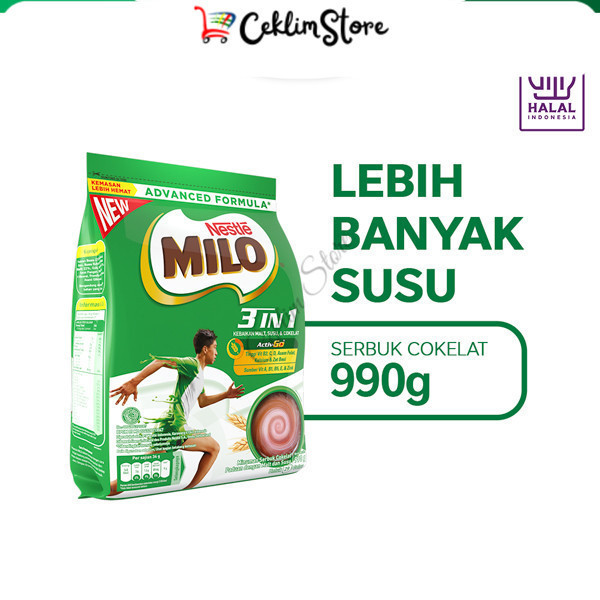 

MILO 3in1 ACTIV-GO Susu Coklat Pouch 990g