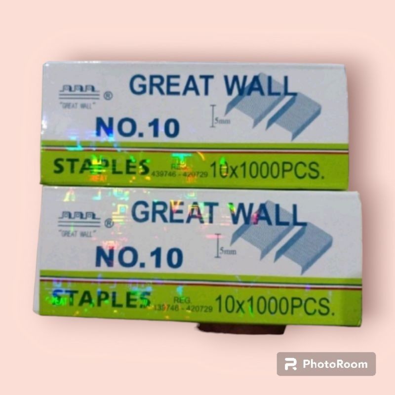 

isi staples kecil GREAT WALL (nomer 10) 10x1000 pcs untuk stapler HD-10 | Palenshopp16