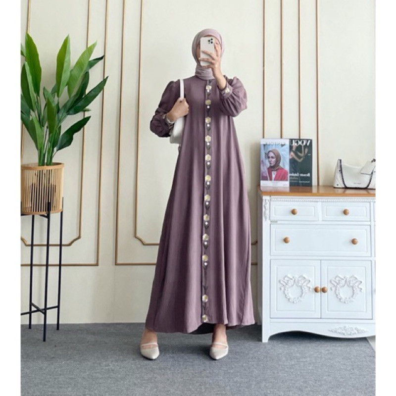 Gaisya Dress Emboidery Bordir Bahan Crinkle Airflow
