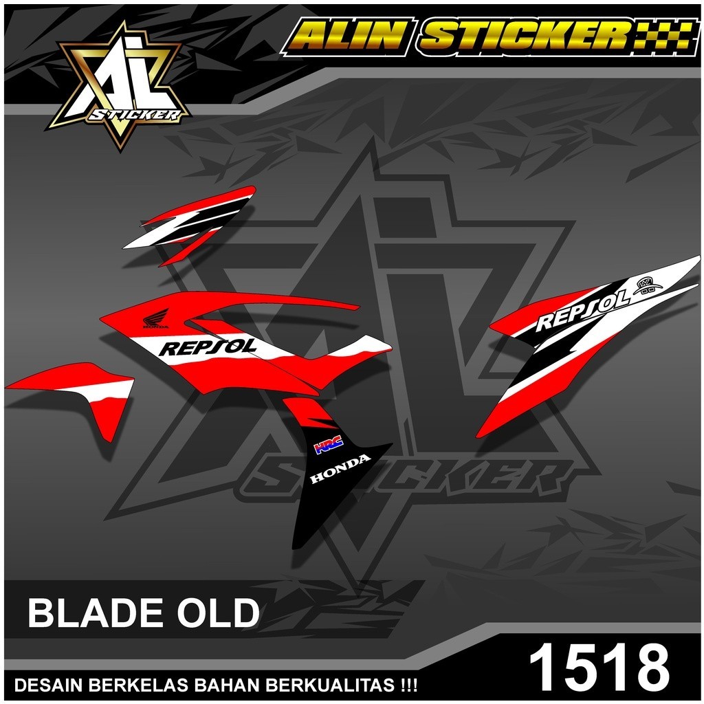 1518 Sticker Striping Variasi BLADE OLD REPSOL Semi Full