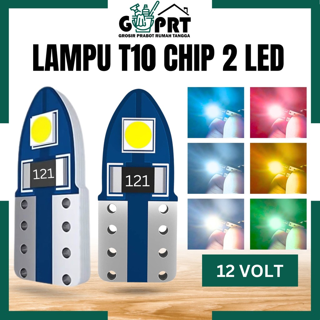Lampu Senja T10 2 LED 12v Lampu Sein Chip 2 Titik Colok SMD Mobil Motor Truk Kendaraan Super Bright