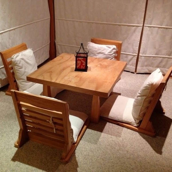 GFJ set meja makan minimalis lesehan kursi 4 kayu jati