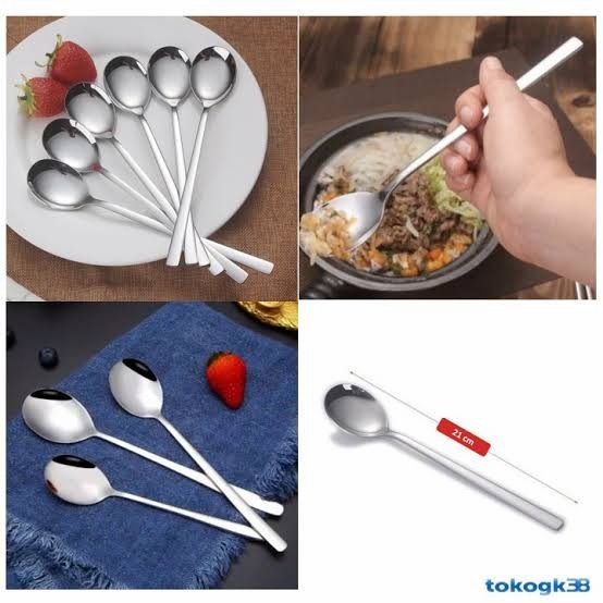 TERLARIS Sendok Korea Sujeo Stainless Glanz | Sendok Makan Korea Tebal Silver COD