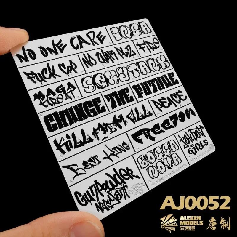 

Alexen AJ0052-AJ0055 Street Graffiti Stencil for Model Scene Wall Armor Tool Tank Military Model Hobby DIY Sraying Painting Tool