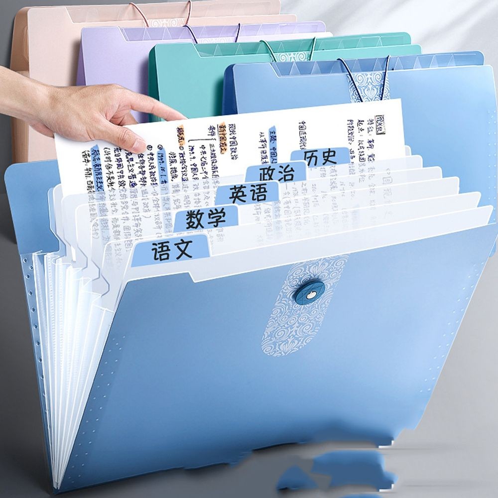 

A4 Paper 5/12 Grids Folder Handheld File Folder Organ Organizer Storage Holder Office Document Storage Tools