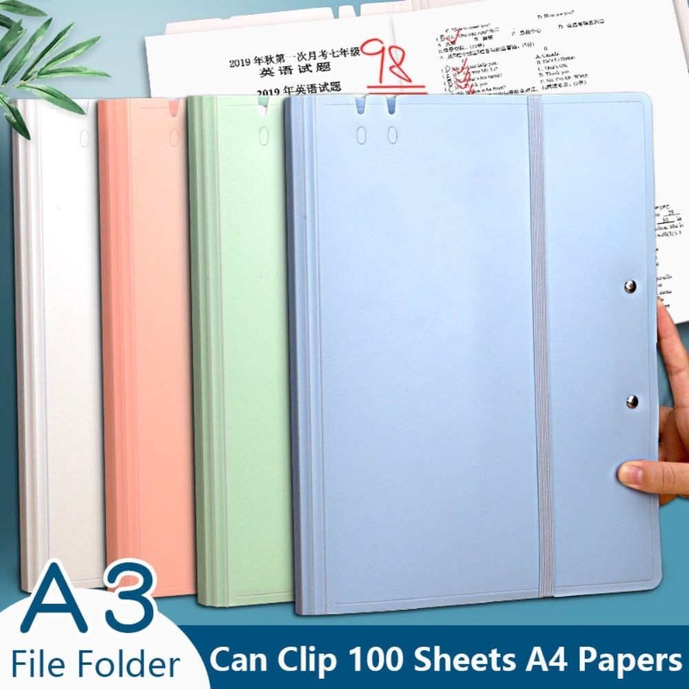 

Strap Design A3 File Folder Students Exam Paper Storage Clip Multifunction Clipboard Writing Pad Document File Folders