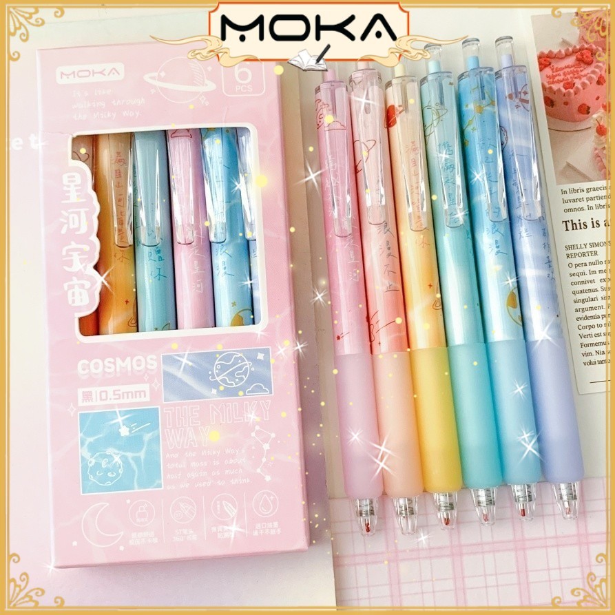 

MOKA 1 SET ISI 6PCS PULPEN MEKANIK COSMIC SOFT PASTEL COLOR EDITION 0.5MM MKP146