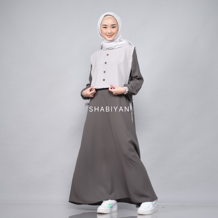 Shabiyan 416 Gamis Remaja Perempuan Moscrepe Polos - Hitam, S (Remaja)
