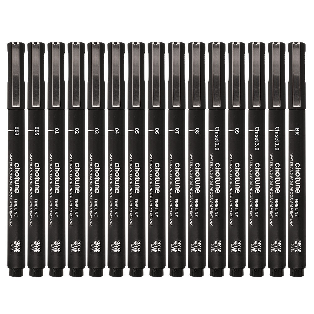

3/15Tip Black Pigment Micro-Pen Fineliner Ink Pens,Drawing Artist Illustration Pens Multiliner for Sketching Anime Manga Design