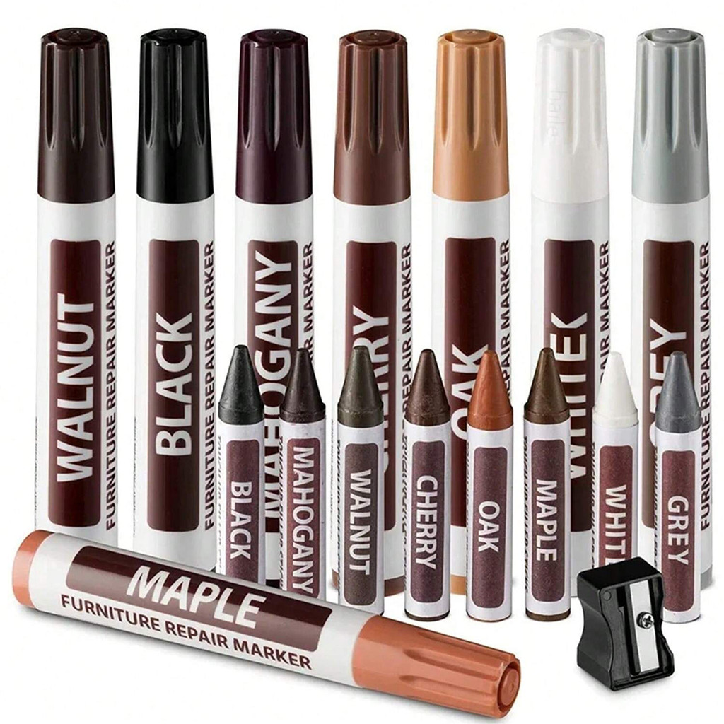 

6-21Pcs Furniture Touch Up Kit Markers Markers Crayons Filler Sticks Paint Pen Wooden Damaged Scratch Repair Pens