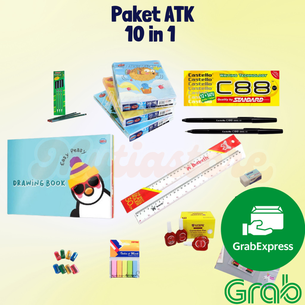 

PAKET ATK / PROMO PAKET PERLENGKAPAN SEKOLAH / ALAT TULIS SEKOLAH MURAH (10 in 1)