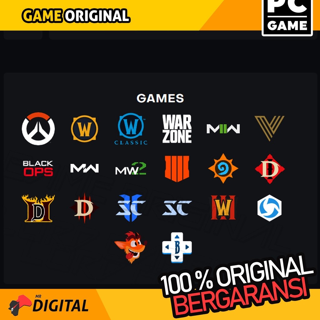 BLIZZARD GAME BATTLE.NET BALANCE - PC GAME ORIGINAL BERGARANSI