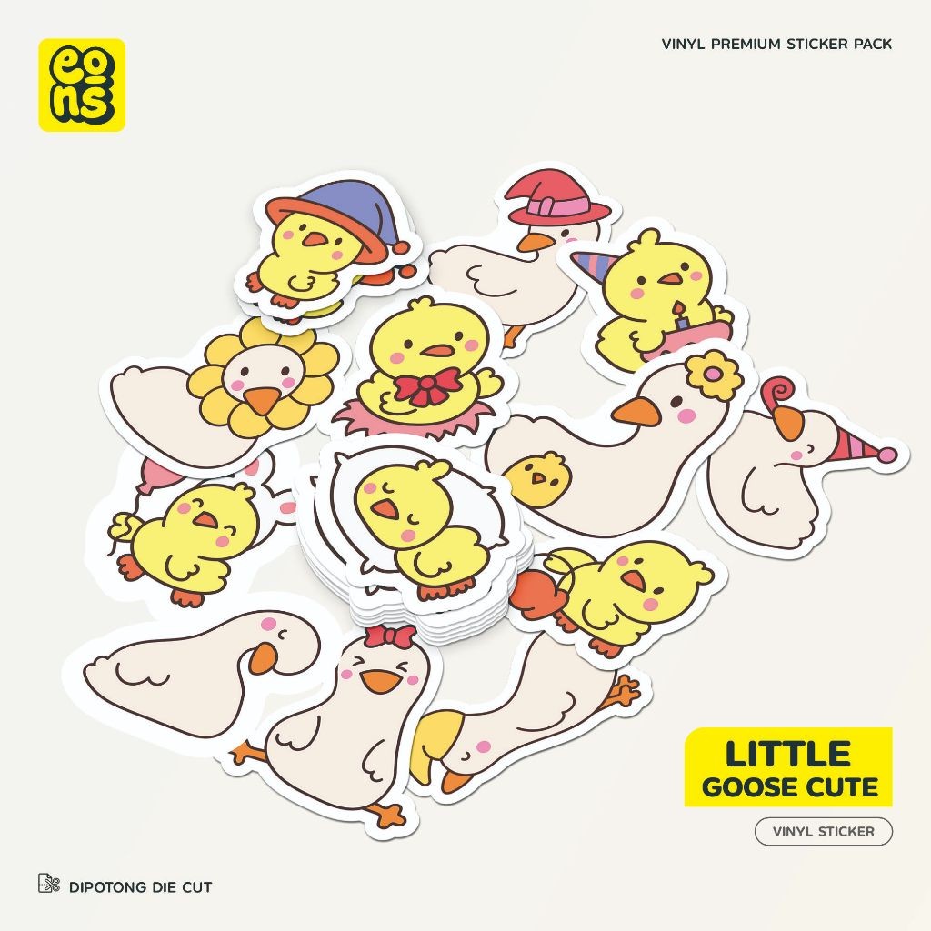 

Sticker Pack Little Goose Cute Aesthetic Waterproof Aesthetic- untuk Laptop - Koper - Paper Stationery