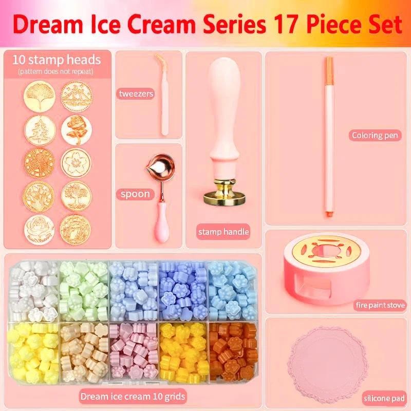 

Wax Seal Stamp 17pcs Set Lacquered Stamp Sealing Wax Kit DIY Craft Supplies Scrapbooking Christmas Wedding Invitation Decoration