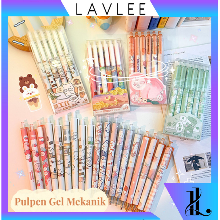 

Lavlee S5809 Pulpen Gel Mekanik Lucu Karakter / Set Pulpen Gel 6 Pcs / Ballpoint Mekanik Pulpen Set Isi 6 PCS / Pulpen Gel Lucu