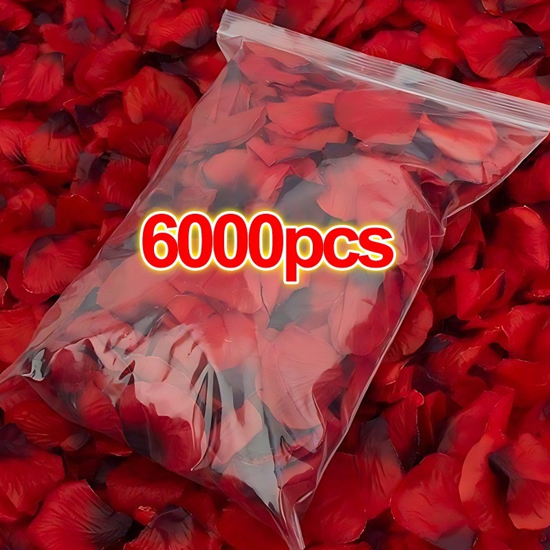

6000/100Pcs Artificial Fake Rose Petals Colorful Red White Gold Roses Petal Flowers for Romantic Wedding Party Favors Decoration